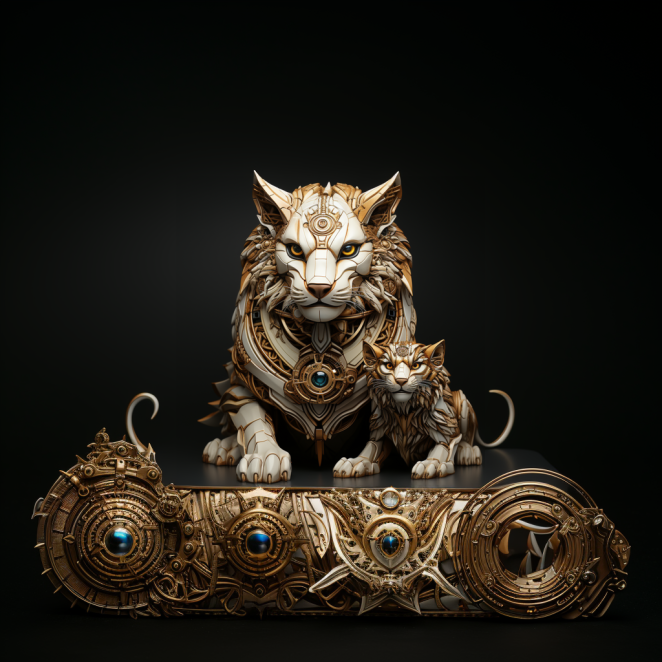 AI Lion and Cub, rreated using Midjourney