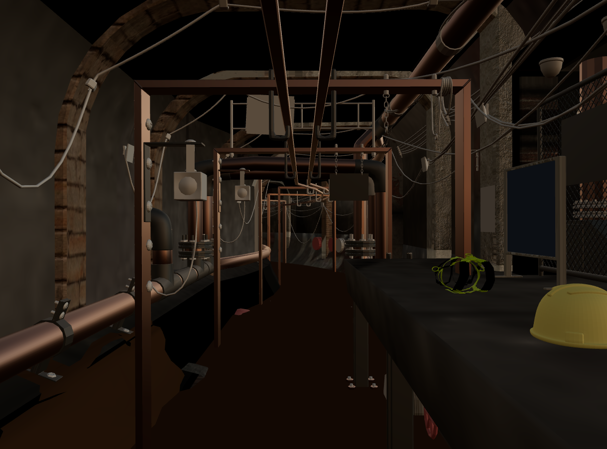 A VR safety training experience in a mine shaft, depicting the combination of virtual reality technology and safety training in the mining industry.